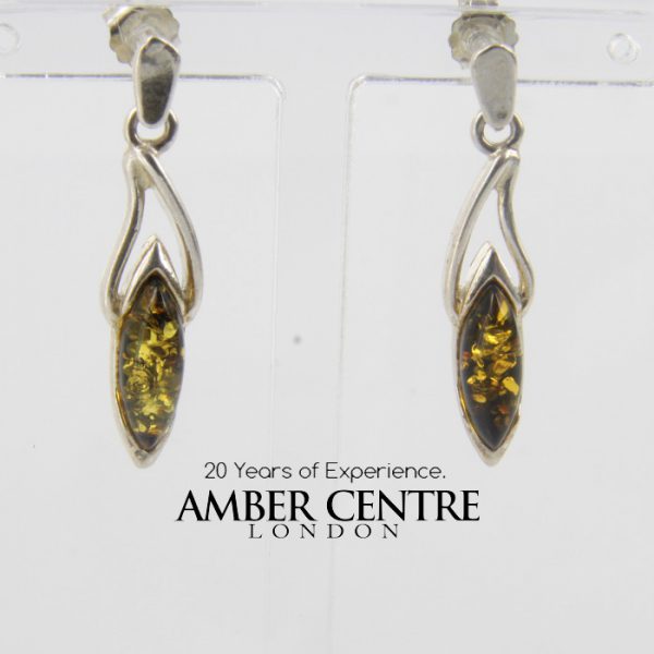 Italian Made Elegant German Baltic Amber 925 Silver Earrings E0101 RRP£30!!!