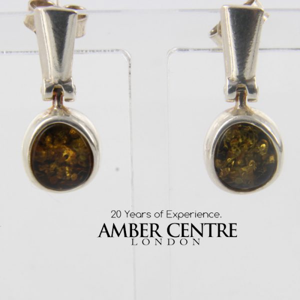 Italian Style Elegant German Baltic Amber 925 Silver Earrings E0103 RRP£45!!!