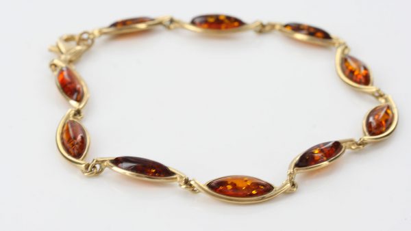 ITALIAN HANDMADE GERMAN BALTIC AMBER BRACELET IN 9CT solid GOLD GBR047-RRP£600!!!