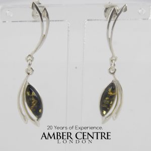 Italian Style Elegant German Baltic Amber 925 Silver Earrings E0097 RRP£25!!!