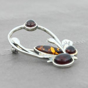 Handmade German Baltic Amber Elegant Brooch 925 sterling silver BD0109 RRP£30!!!