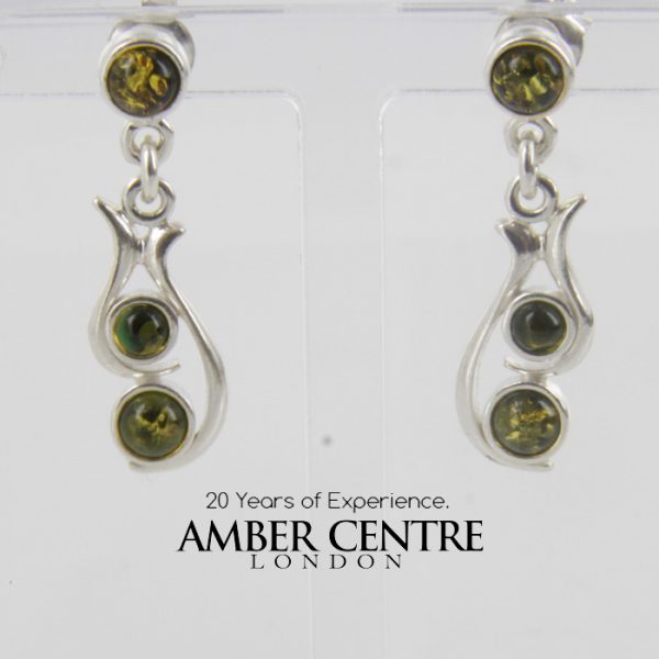 Italian Style Elegant German Baltic Amber 925 Silver Earrings E0098 RRP£25!!!