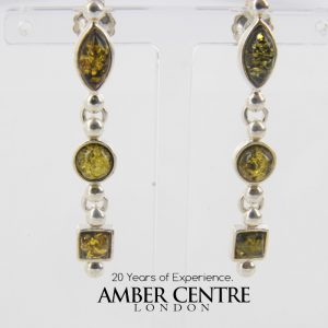 Italian Style Elegant German Baltic Amber 925 Silver Earrings E0099 RRP£40!!!