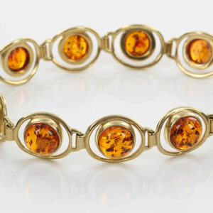 ITALIAN HANDMADE GERMAN BALTIC AMBER BRACELET IN 9CT solid GOLD GBR086-RRP£1200!!!