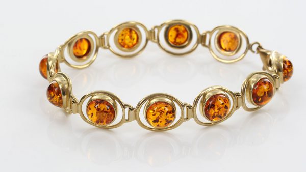 ITALIAN HANDMADE GERMAN BALTIC AMBER BRACELET IN 9CT solid GOLD GBR086-RRP£1200!!!