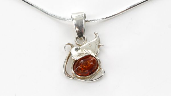 Amber Necklace German Baltic Amber Mouse Pendant Necklace 925 Silver N012 RRP£70!!!