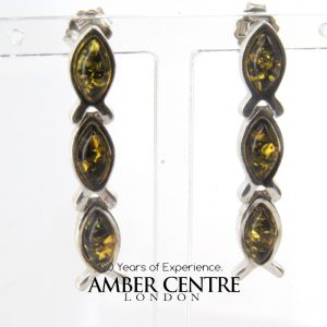 Italian Style Elegant German Baltic Amber 925 Silver Earrings E0123 RRP£60!!!