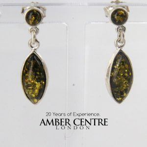 Italian Style Elegant German Baltic Amber 925 Silver Earrings E0114 RRP£35!!!