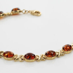 ITALIAN HANDMADE GERMAN BALTIC AMBER BRACELET IN 9CT solid GOLD GBR095-RRP£950!!!