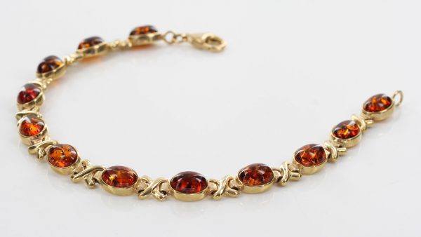 ITALIAN HANDMADE GERMAN BALTIC AMBER BRACELET IN 9CT solid GOLD GBR095-RRP£950!!!