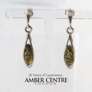 Italian Style Elegant German Baltic Amber 925 Silver Earrings E0119 RRP£40!!!