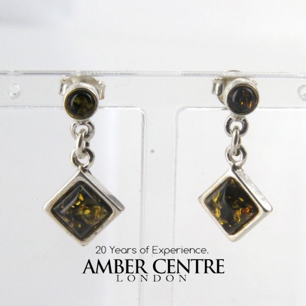 Italian Style Elegant German Baltic Amber 925 Silver Earrings E0120 RRP£30!!!