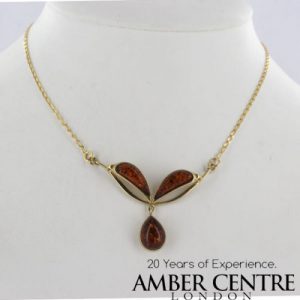 Italian Made Elegant German Baltic Amber Necklace in 9ct solid Gold- GN0038 RRP£525!!!