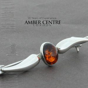 Handmade German Baltic Amber Classic Brooch 925 Solid Silver - BD0103 RRP£30!!!