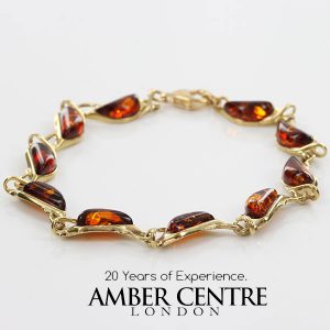 ITALIAN HANDMADE GERMAN BALTIC AMBER BRACELET IN 9CT solid GOLD GBR062-RRP£695!!!