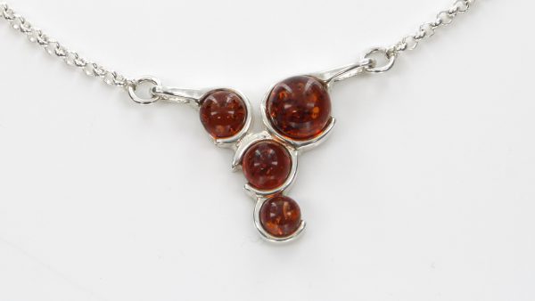 AMBER NECKLACE CONTEMPORARY DESIGN BALTIC Amber 925 SILVER -N066 RRP£75!!!