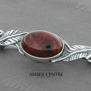 German Baltic Amber Art Decor Style Brooch 925 Silver Handmade BD101 RRP£50!!!