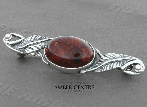 German Baltic Amber Art Decor Style Brooch 925 Silver Handmade BD101 RRP£50!!!