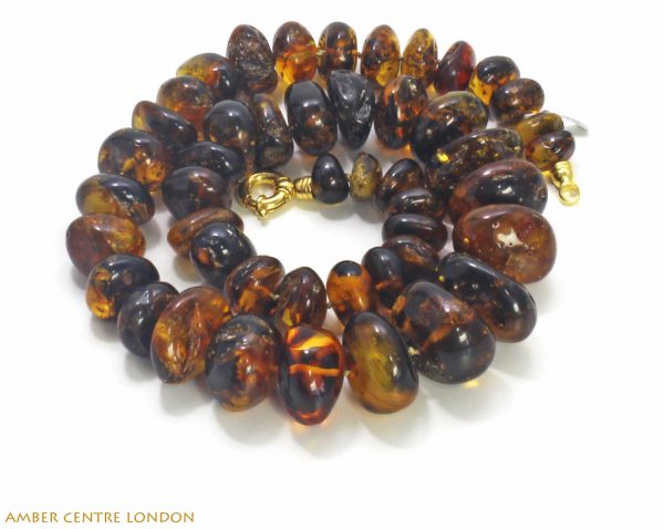 Dominican Blue Amber Natural Beaded Necklace First Grade Amber A0107 RRP£4950!!