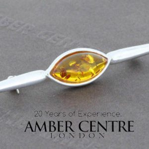 Amber Brooch German Baltic Amber 925 silver unique handmade - BD0122 RRP£50!!!