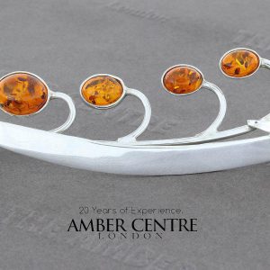 Amber Brooch German Baltic Amber 925 Silver Unique Handmade – BD0121 RRP£95!!!