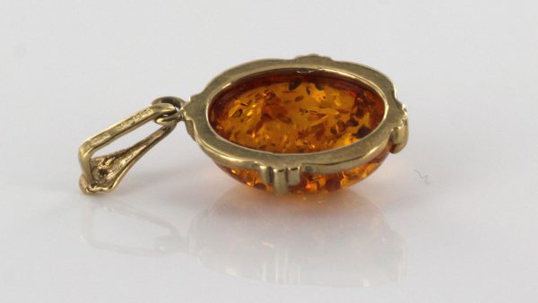 Italian Handmade Classic Elegant German Baltic Amber Pendant in 9ct solid Gold - GP0183 RRP£195!!