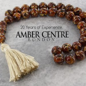 GENUINE GERMAN HANDMADE RECONSTRUCTED AMBER WORRY BEADS- AW0070 RRP£380!!!