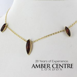Italian Handmade German Baltic Amber Necklace in 9ct solid Gold- GN0047A RRP£375!!!