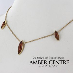 Italian Handmade German Baltic Amber Necklace in 9ct Gold- GN0047 RRP£475!!!