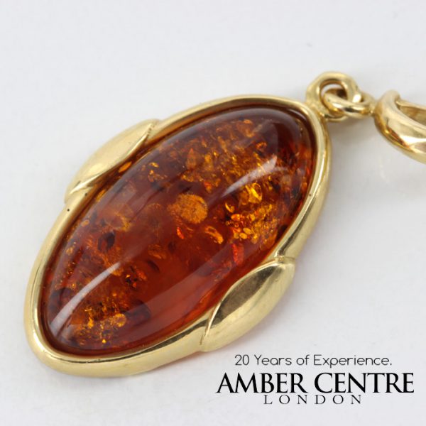 Italian Hand Made German Baltic Amber Pendant in 18ct solid Gold GP0994 RRP£525!!!