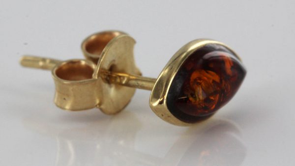 Italian Made Unique German Baltic Amber Studs In 9ct Gold GS0103 RRP£125!!!