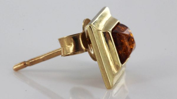 Italian Made Unique German Baltic Amber Studs In 9ct solid Gold GS0028 RRP£135!!!