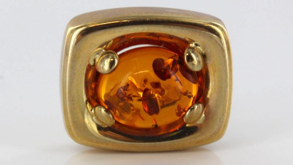 Italian Made Unique German Baltic Amber 9ct Solid Gold Stud Earring GS0069 RRP£325!!!