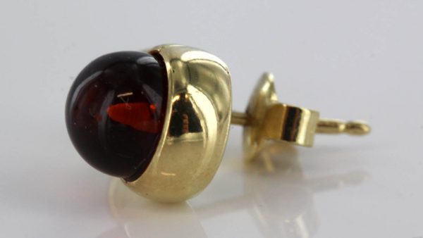 Italian Made German Baltic Amber Stud Earrings In 9ct Solid Gold GS0064 RRP £250!!!