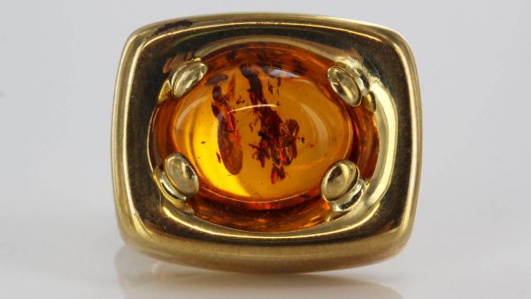 Italian Made Unique German Baltic Amber 9ct Solid Gold Stud Earring GS0069 RRP£325!!!