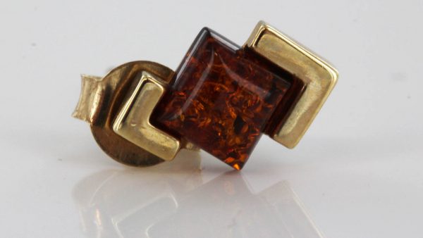 Italian Made Unique German Amber Stud Earrings In 9ct Solid Gold GS0075 RRP£125!!!