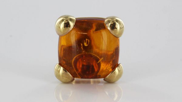 Italian Handmade Unique German Baltic Amber Studs 9ct Solid Gold GS0065 RRP £275!!!