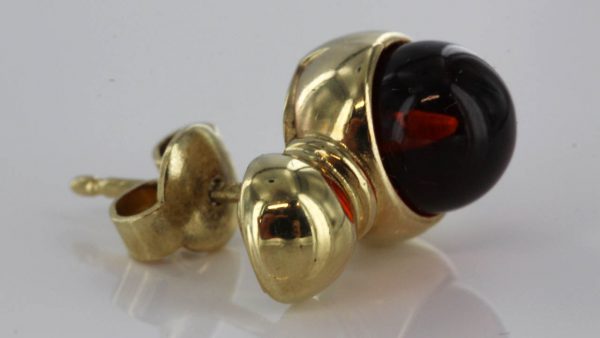 Italian Made German Baltic Amber Stud Earrings In 9ct Solid Gold GS0064 RRP £250!!!