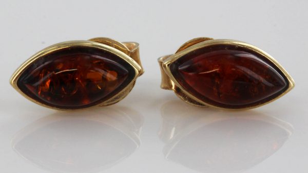 Italian Made Unique German Baltic Amber Studs In 9ct Gold GS0103 RRP£125!!!