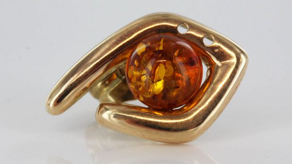 Italian Made German Baltic Amber Stud Earrings In 9ct Solid Gold GS0067 RRP £275!!!