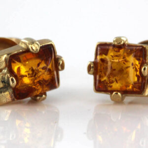 Italian Made German Baltic Amber Stud Earrings In 9ct Gold GS0074 RRP £125!!!
