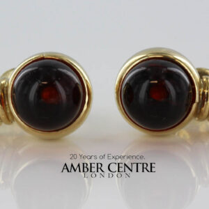 Italian Made German Baltic Amber Stud Earrings In 9ct Solid Gold GS0064 RRP £250!!!