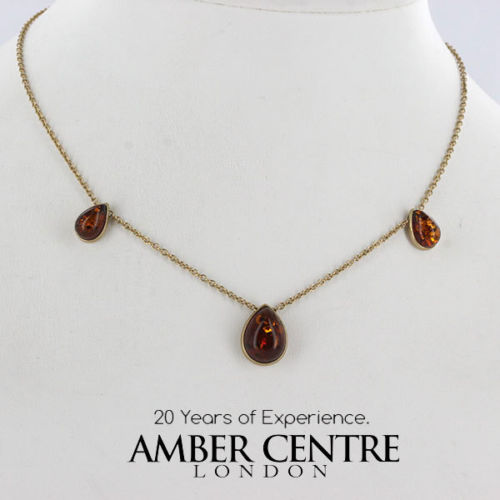 Italian Handmade German Baltic Amber Necklace in 9ct solid Gold- GN0026 RRP£425!!!