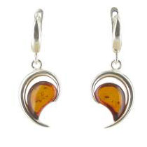 Italian Style German Baltic Amber Handmade Earnings 925 Silver E0017 RRP£55!!!