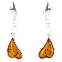 GERMAN BALTIC AMBER HANDMADE ITALIAN STYLE EARRINGS 925 SILVER E0027 RRP£60!!!