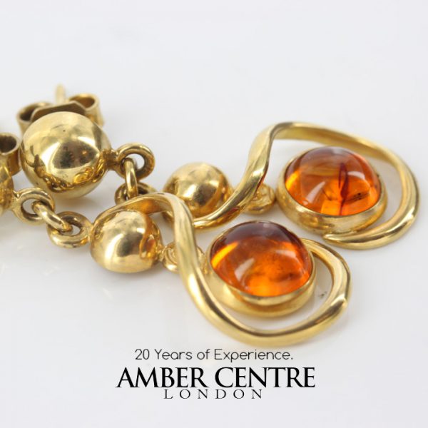 Italian Made Genuine German Baltic Amber in 18ct Gold Earrings GE0141 RRP£850!!!