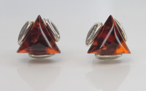 Italian Style German Baltic Amber Stud Earrings 925 Silver ST0054 RRP£20.00!!!