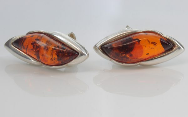 Elegant Italian Style Baltic Amber Stud Earrings 925 Silver ST0057 RRP£34.95!!!