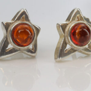 Feminine Design German Baltic Amber Stud Earrings 925 Silver ST0055 RRP£18!!!