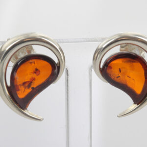 Elegant Italian Style Baltic Amber Handmade Stud Earrings 925 Silver ST0061 RRP£45!!!